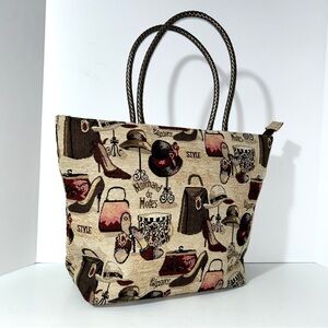 NEW Bradford‎ Exchange French Design Tapestry Tote Shoulder Bag Vintage Fashion